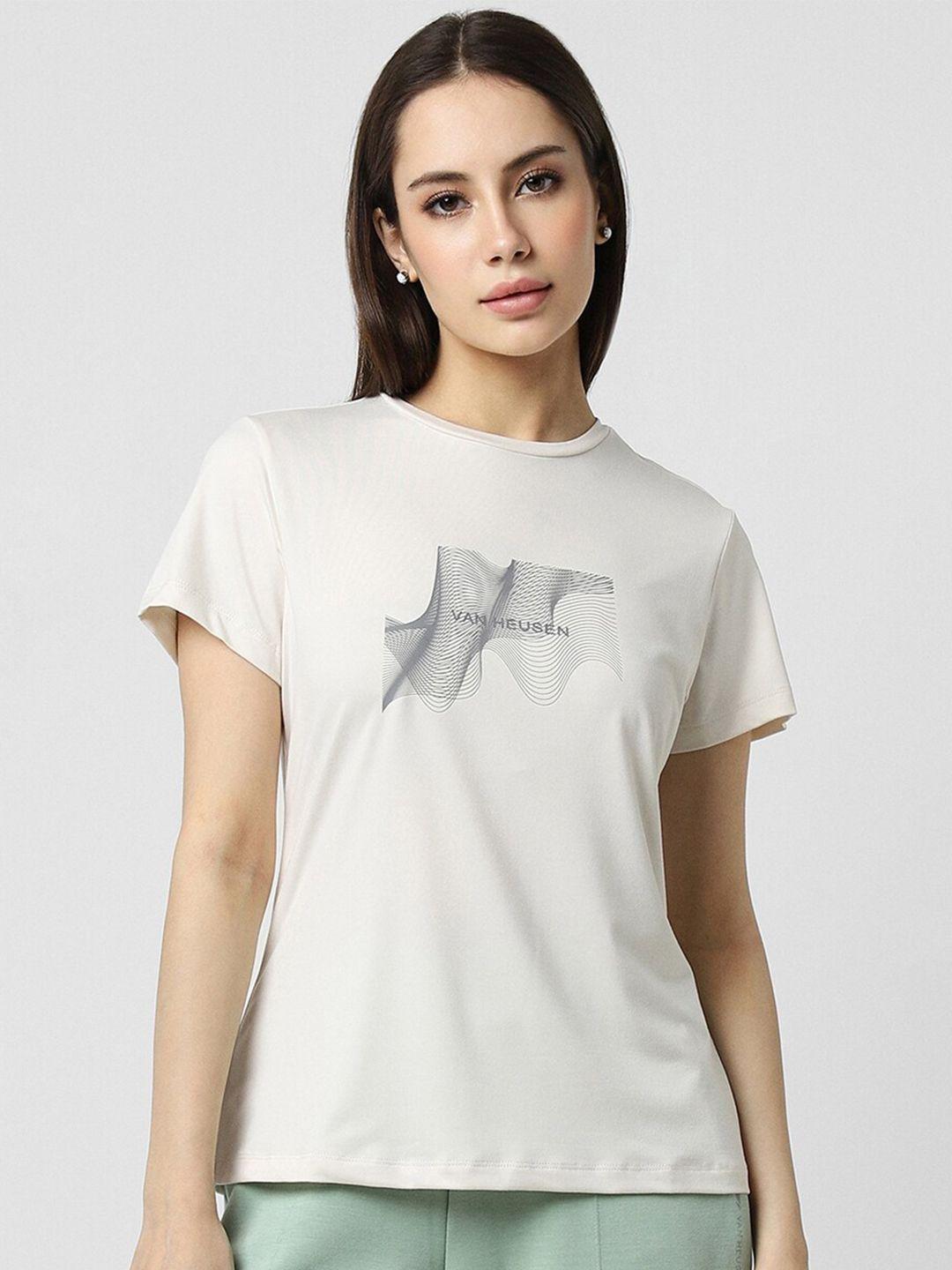 van heusen woman brand logo printed t-shirt