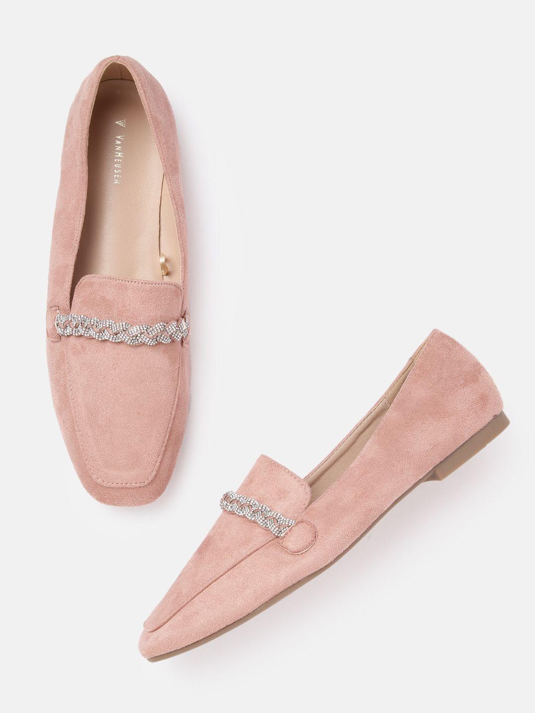 van heusen woman embellished detail loafers