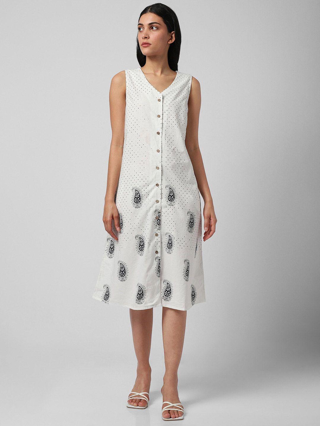 van heusen woman ethnic motifs printed pure cotton a-line dress