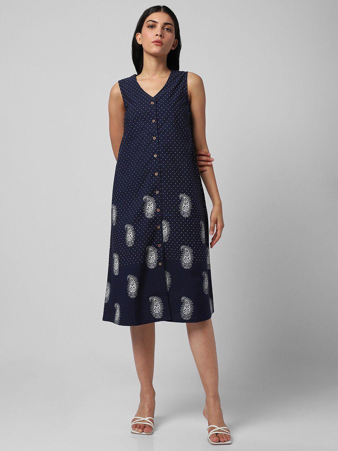 van heusen woman ethnic motifs printed pure cotton a-line dress