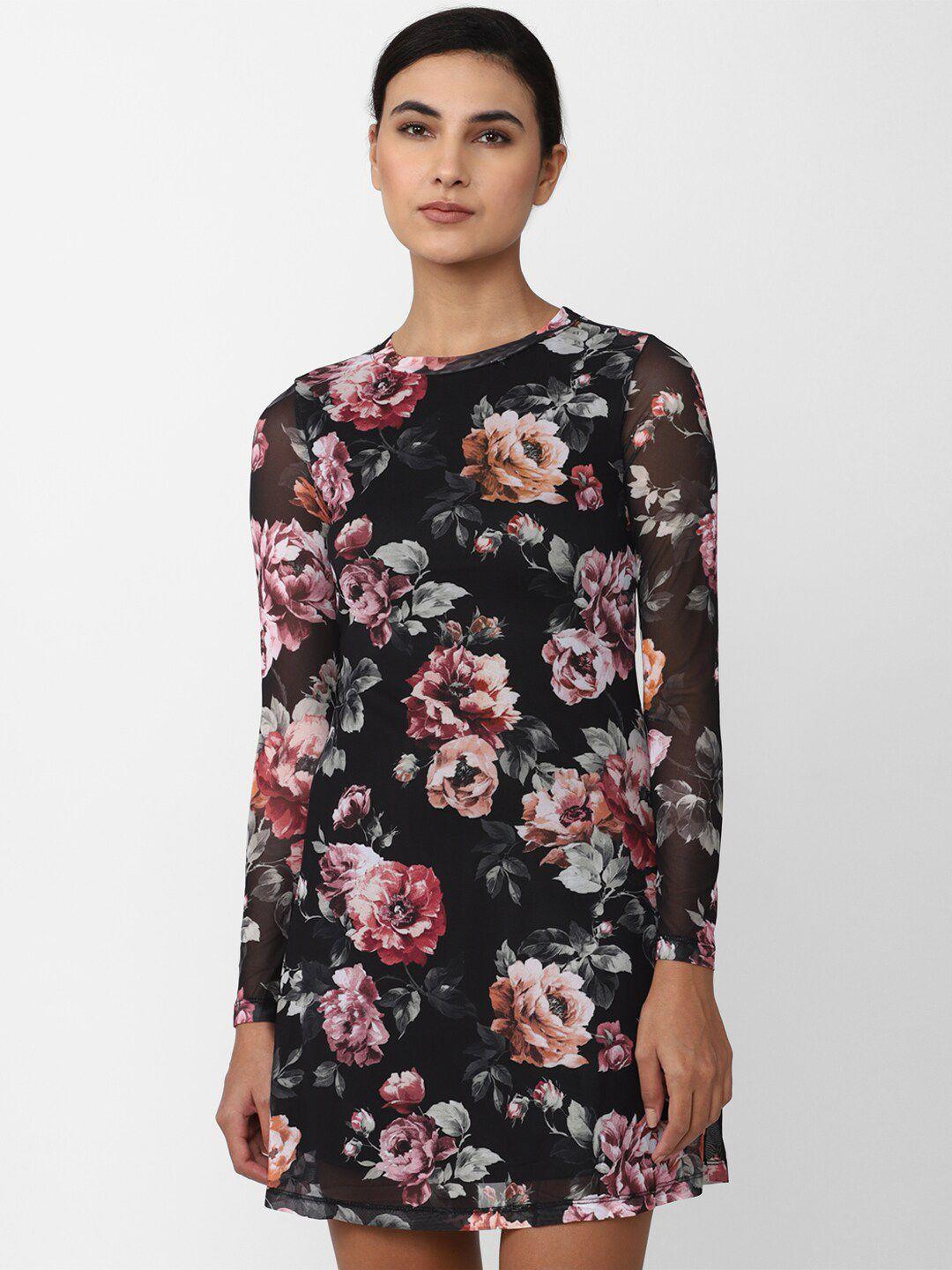 van heusen woman floral printed round neck a-line dress