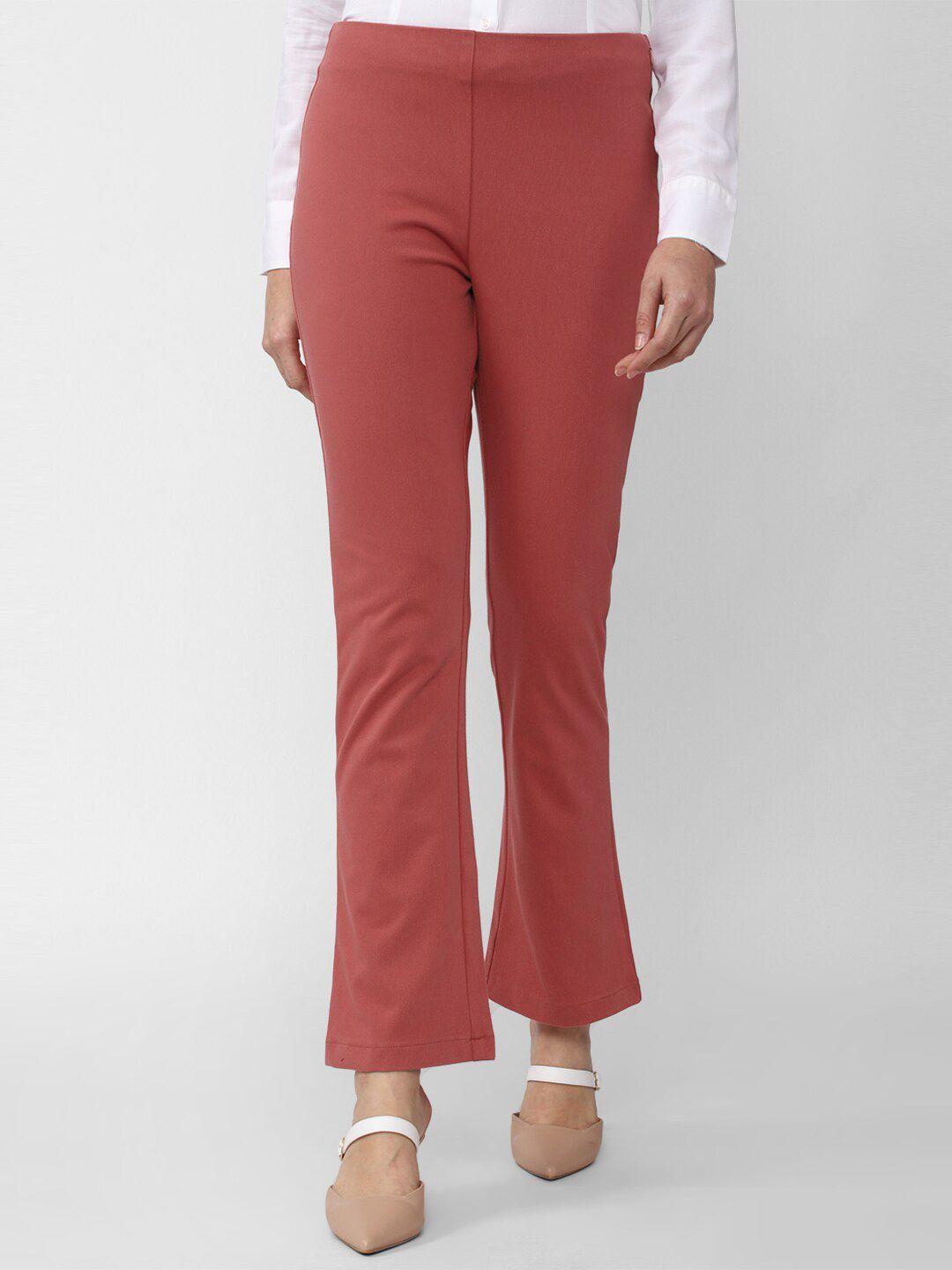 van heusen woman maroon cotton trousers