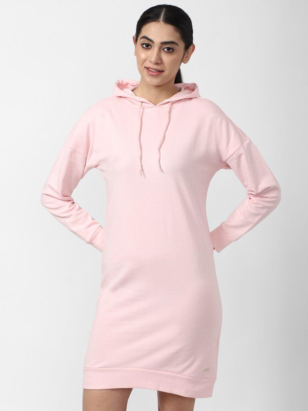 van heusen woman pink hooded sheath dress