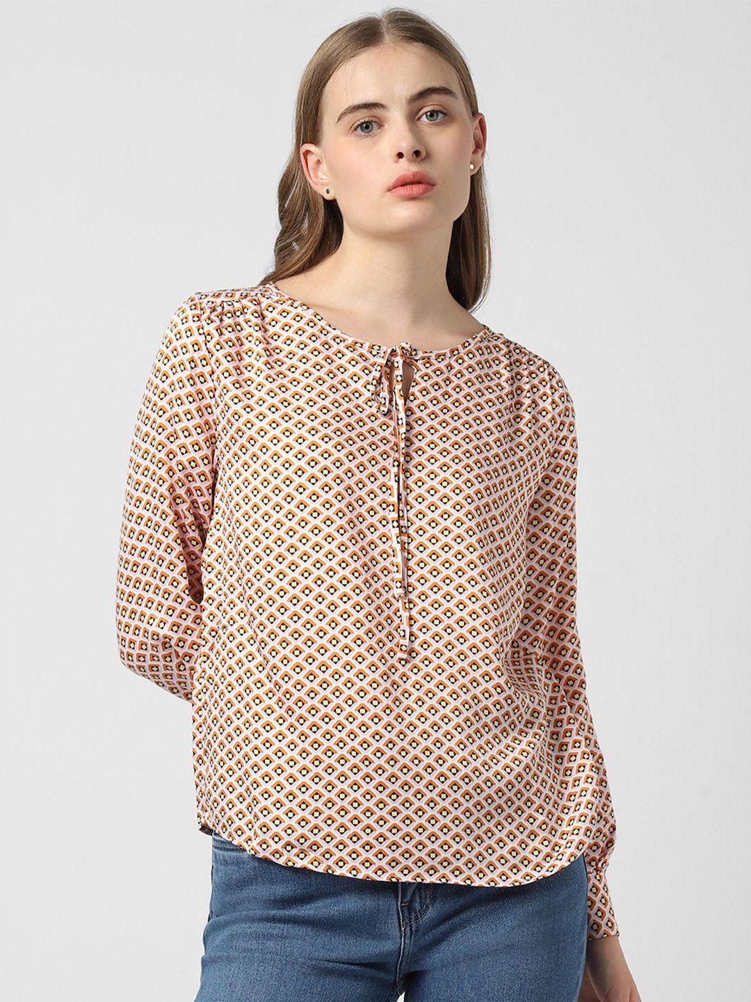 van heusen woman polka dots printed modal casual shirt