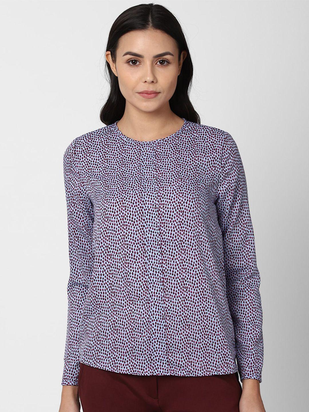 van heusen woman purple geometric print top