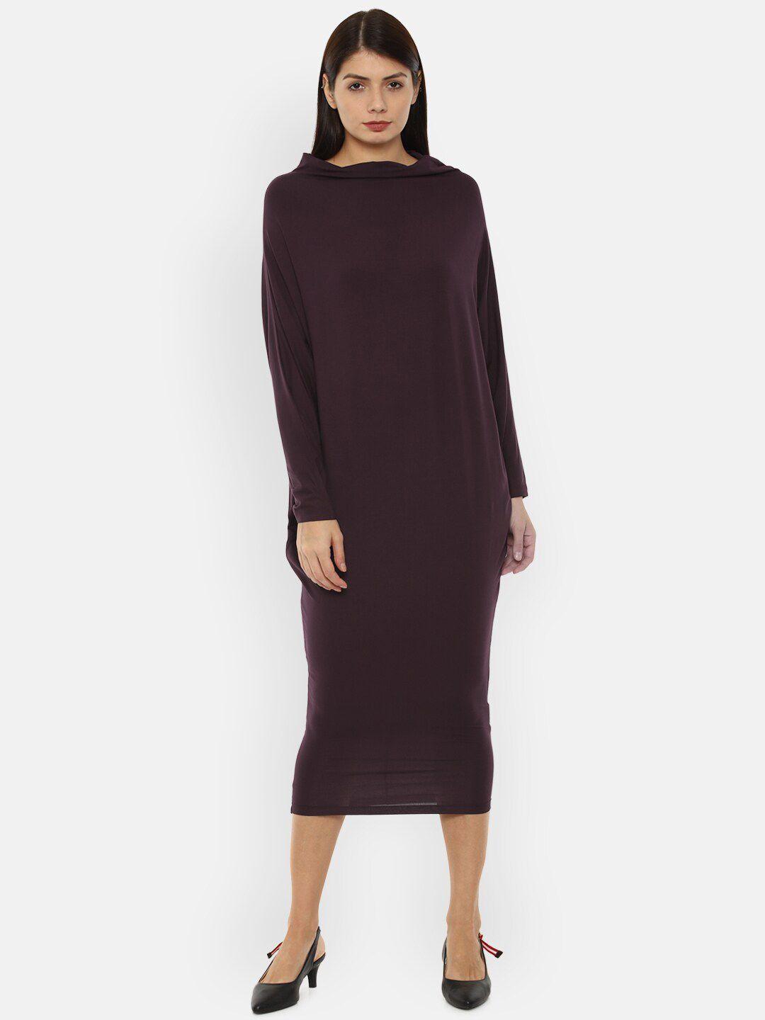 van heusen woman purple sweater midi dress