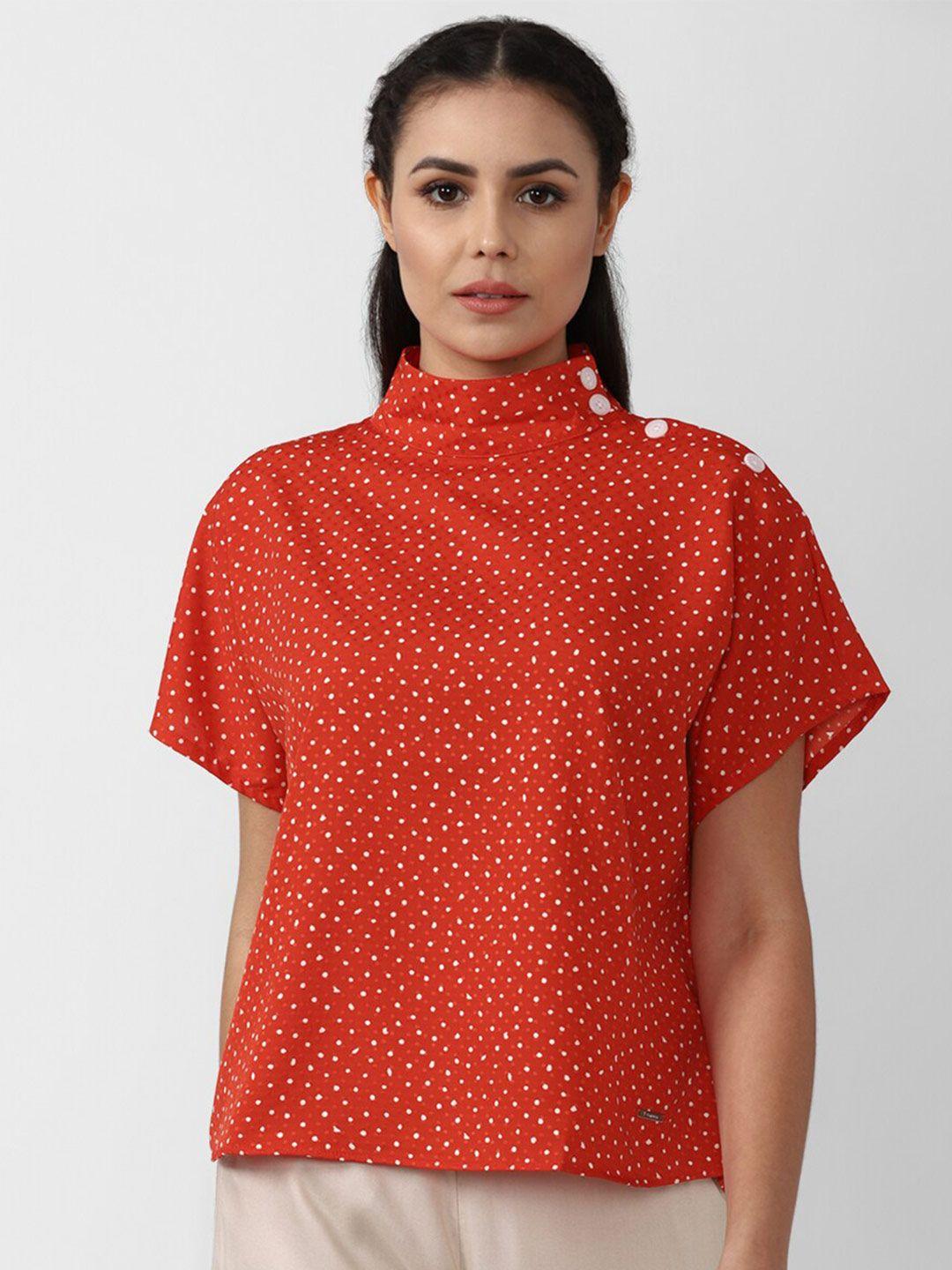 van heusen woman red print top