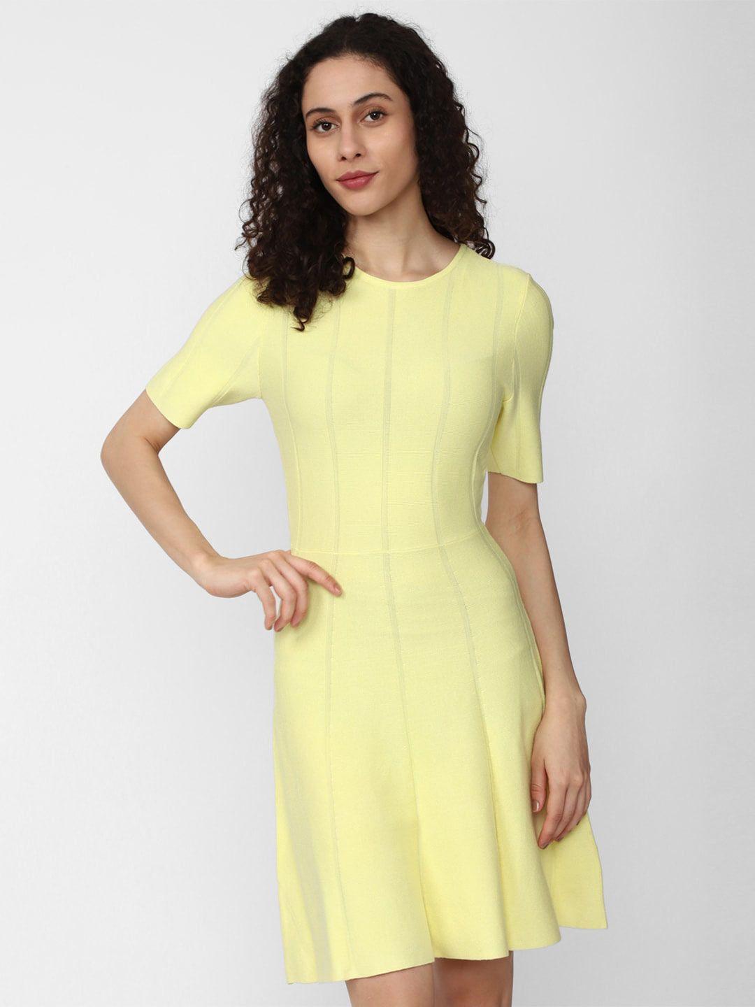 van heusen woman round neck fit & flare dress