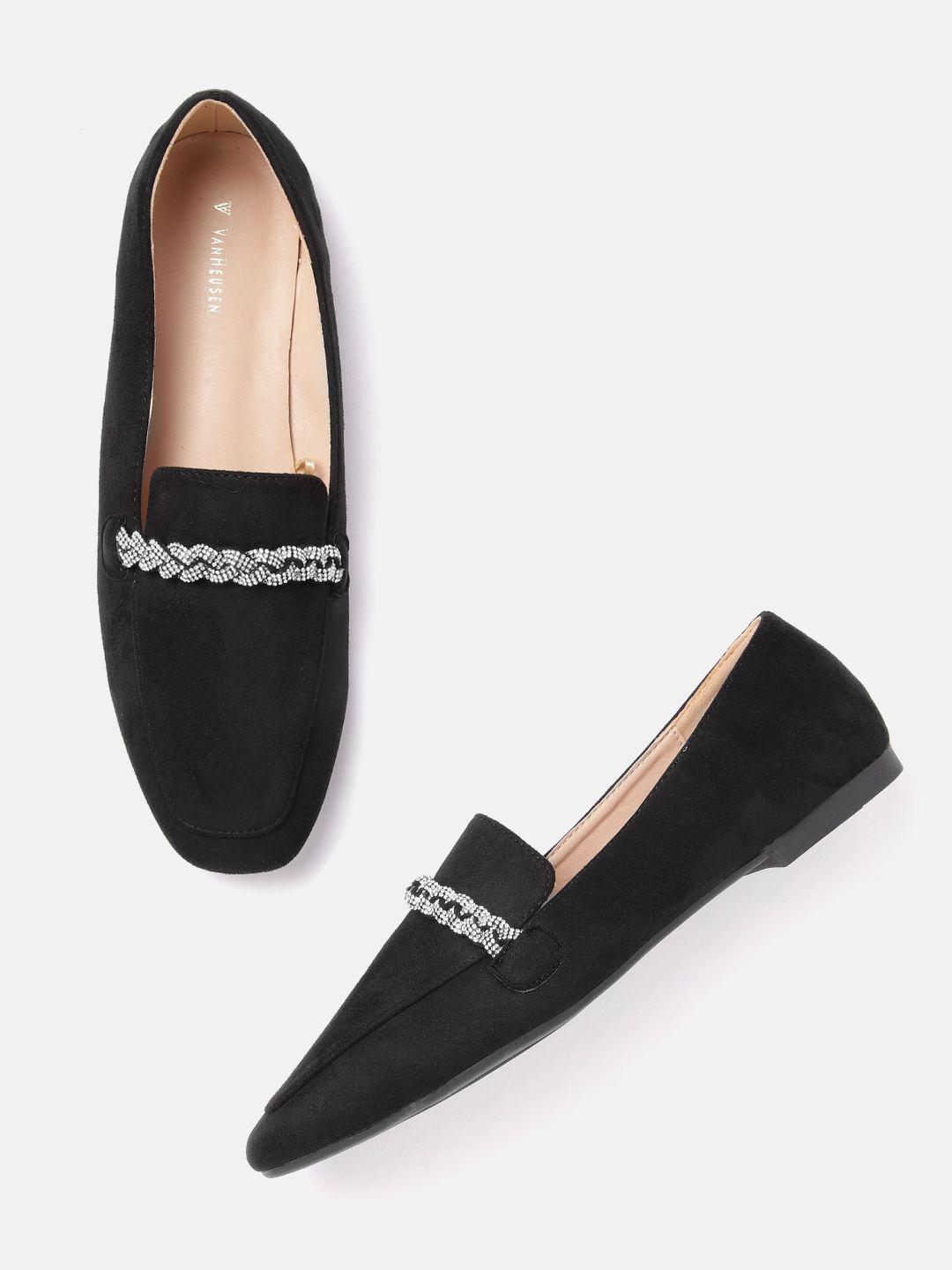 van heusen woman stone embellished chain loafers