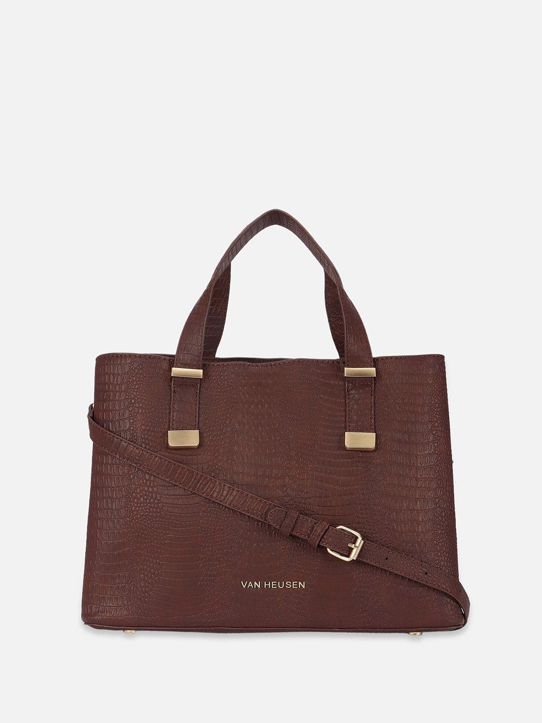 van heusen woman textured structured handheld bag