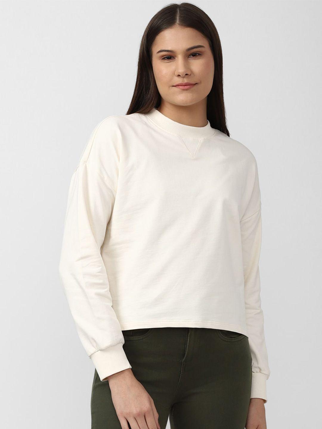 van heusen woman women cream cotton sweatshirt