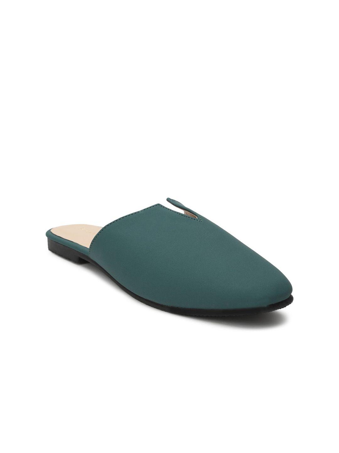 van heusen woman women green pu mule flats