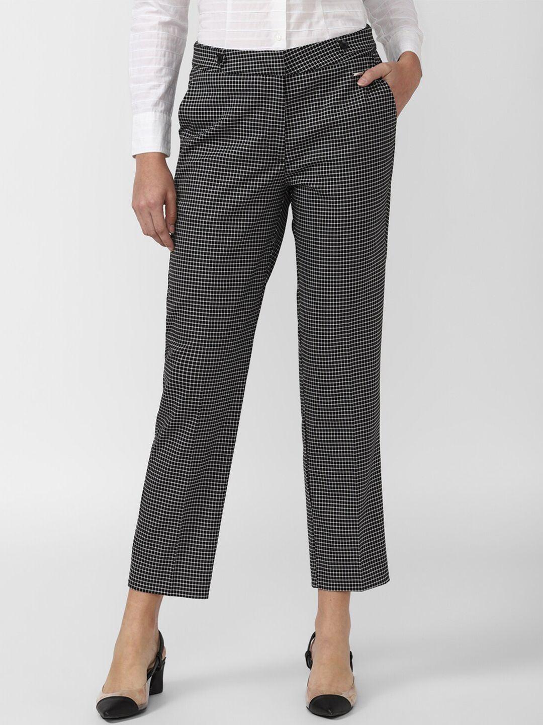 van heusen woman women grey checked trousers