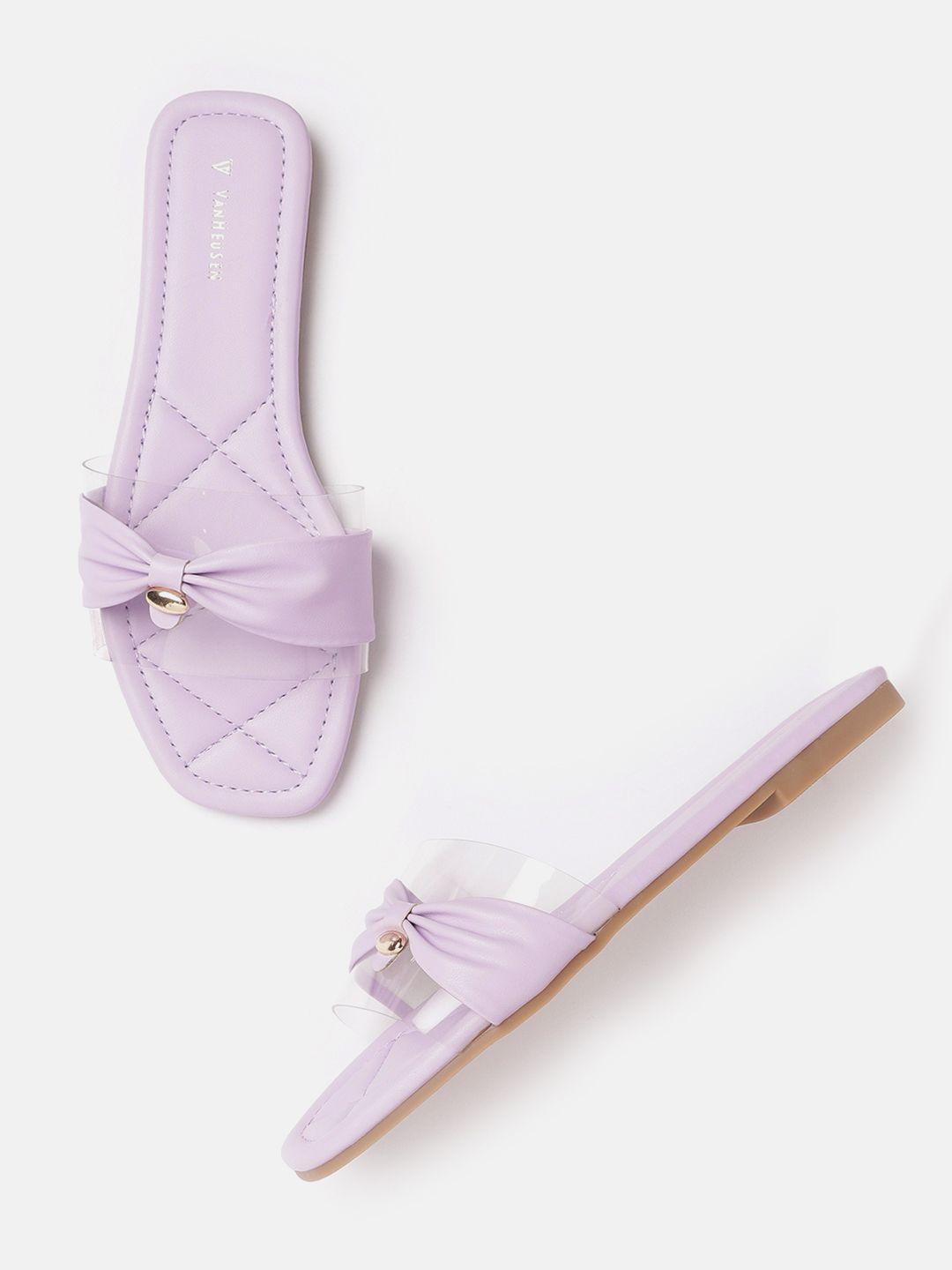 van heusen woman women lavender open toe flats with bows