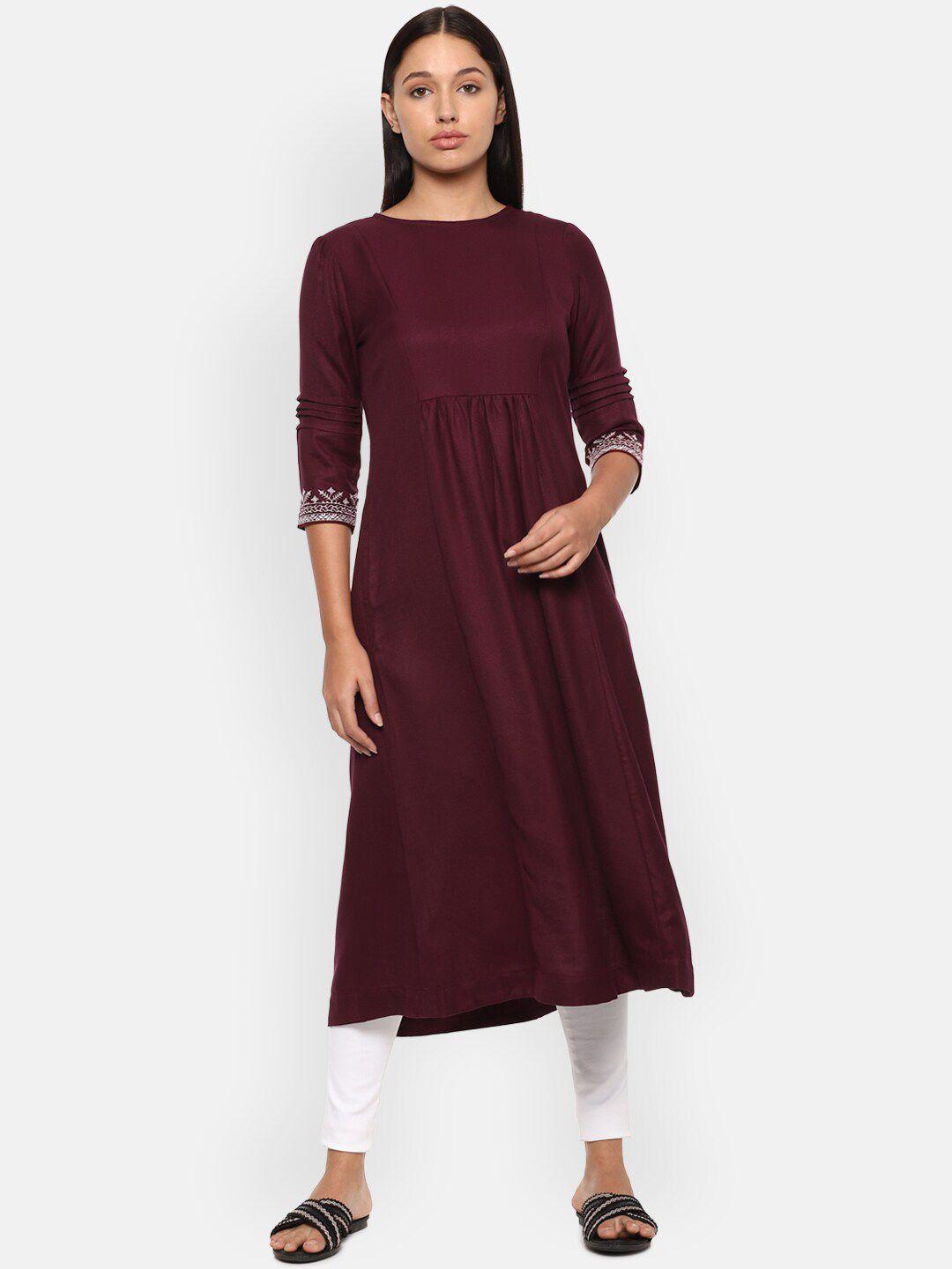 van heusen woman women maroon kurta