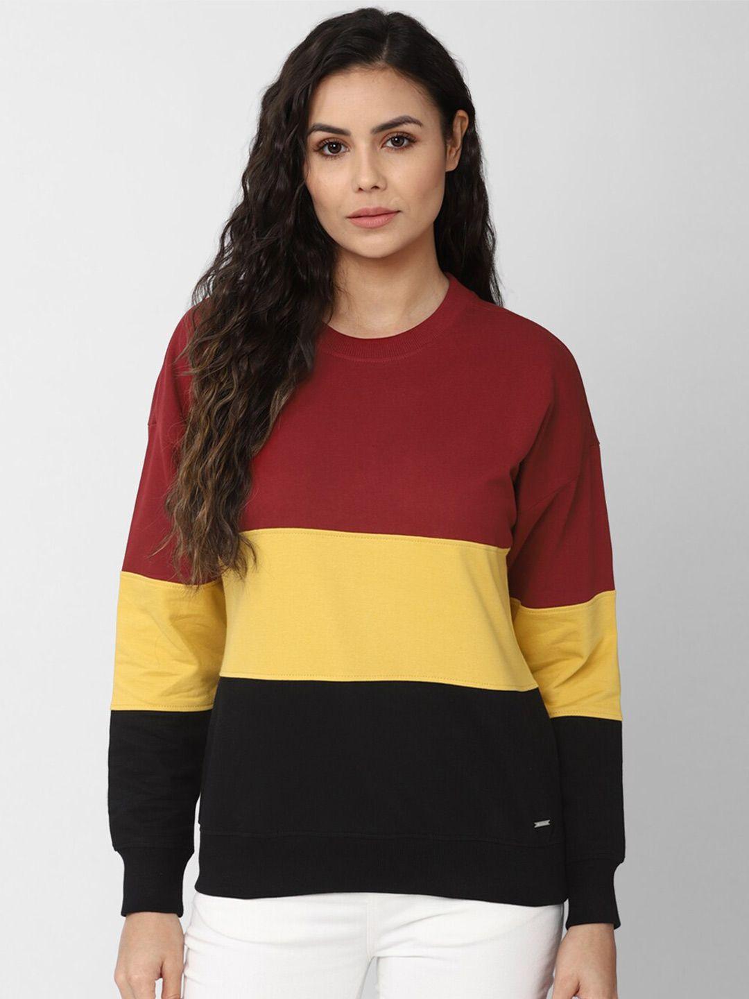van heusen woman women multicoloured colourblocked sweatshirt