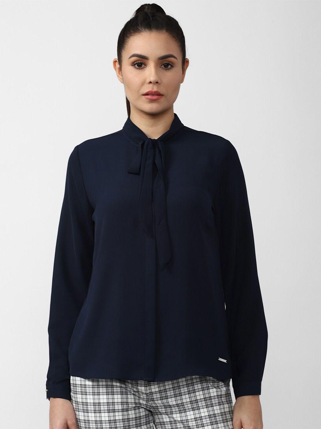 van heusen woman women navy blue casual shirt