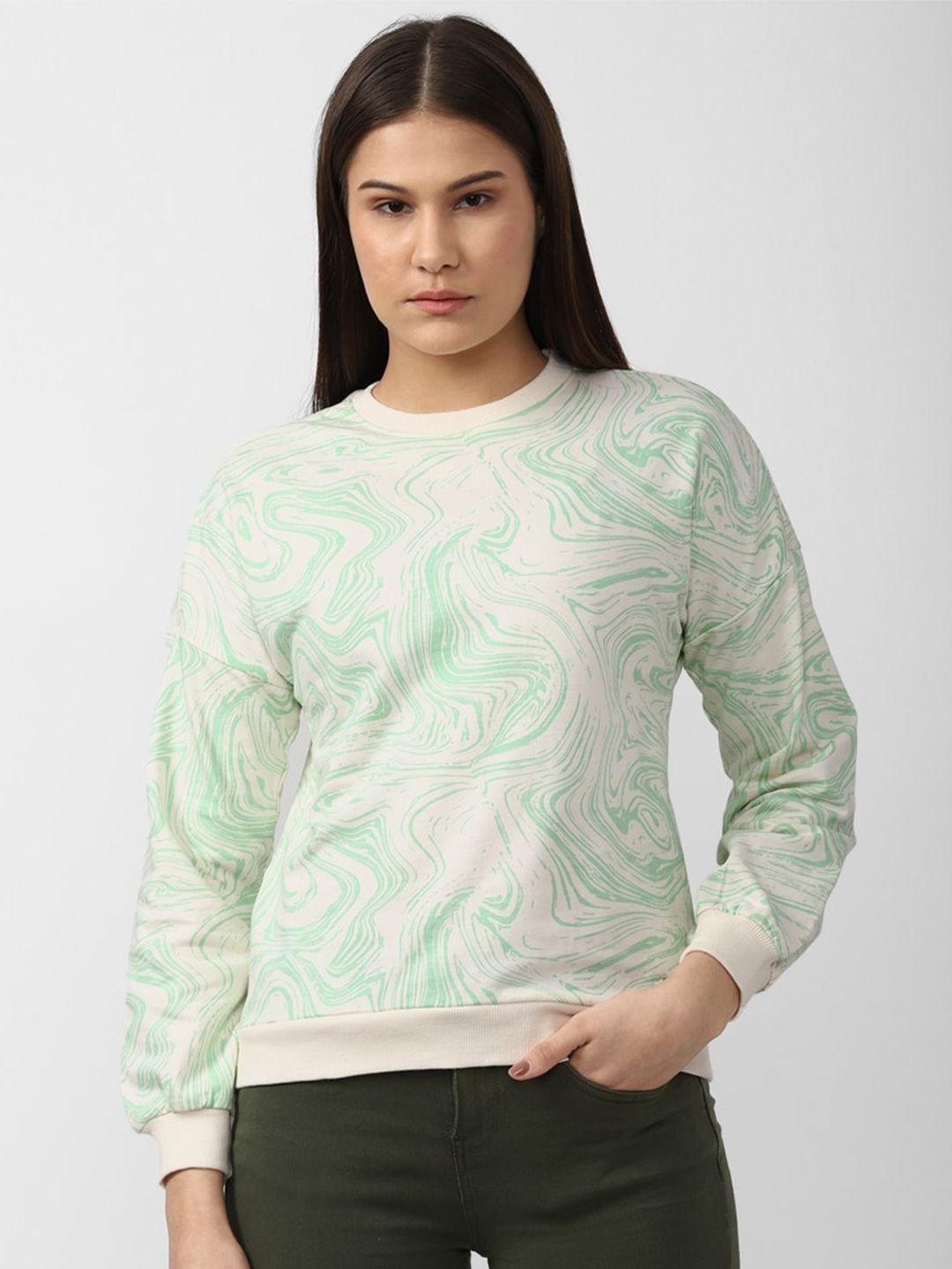 van heusen woman women off white printed cotton sweatshirt