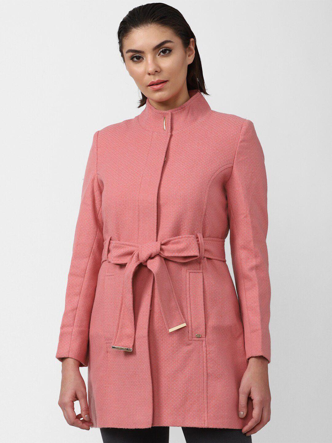 van heusen woman women pink cotton longline tailored jacket