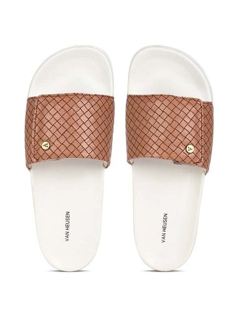 van heusen women's brown slides