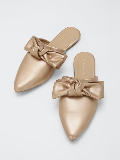 van heusen women's gold mule shoes