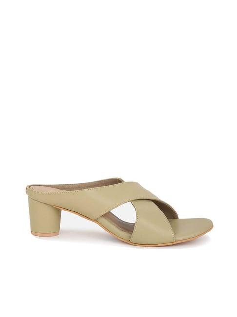 van heusen women's khaki cross strap sandals