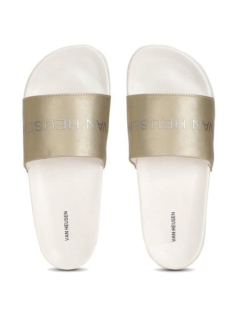 van heusen women's khaki slides