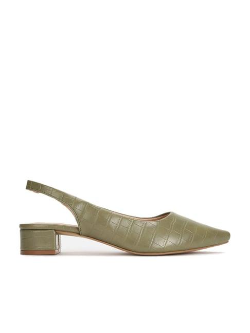 van heusen women's olive sling back sandals