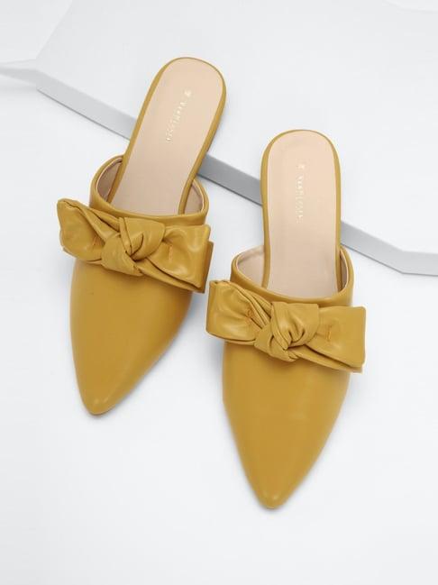 van heusen women's yellow mule shoes