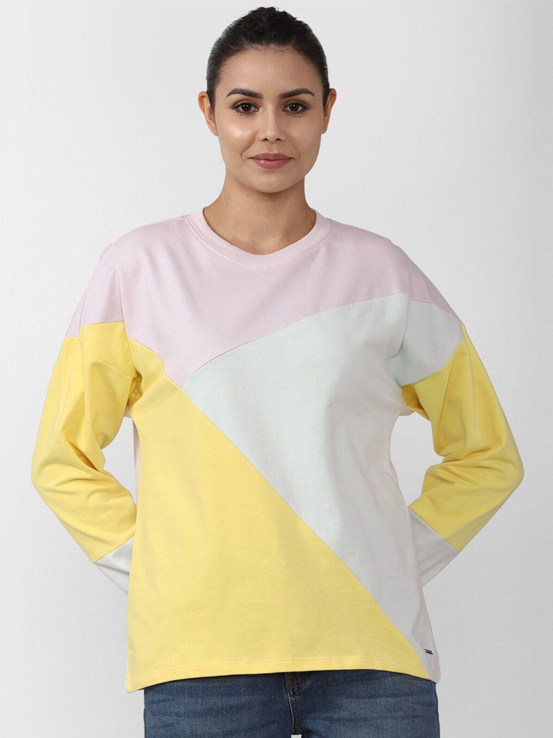 van heusen women colourblocked sweatshirt