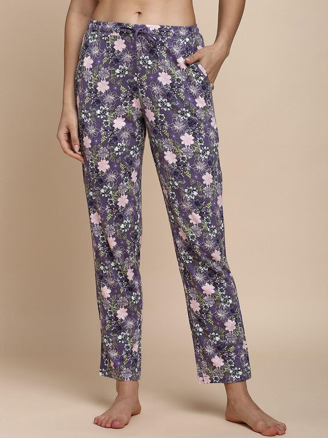 van heusen women floral printed mid-rise lounge pants
