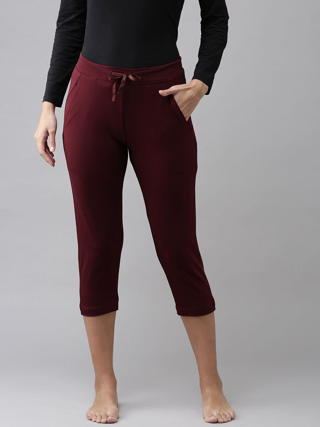 van heusen women maroon capris