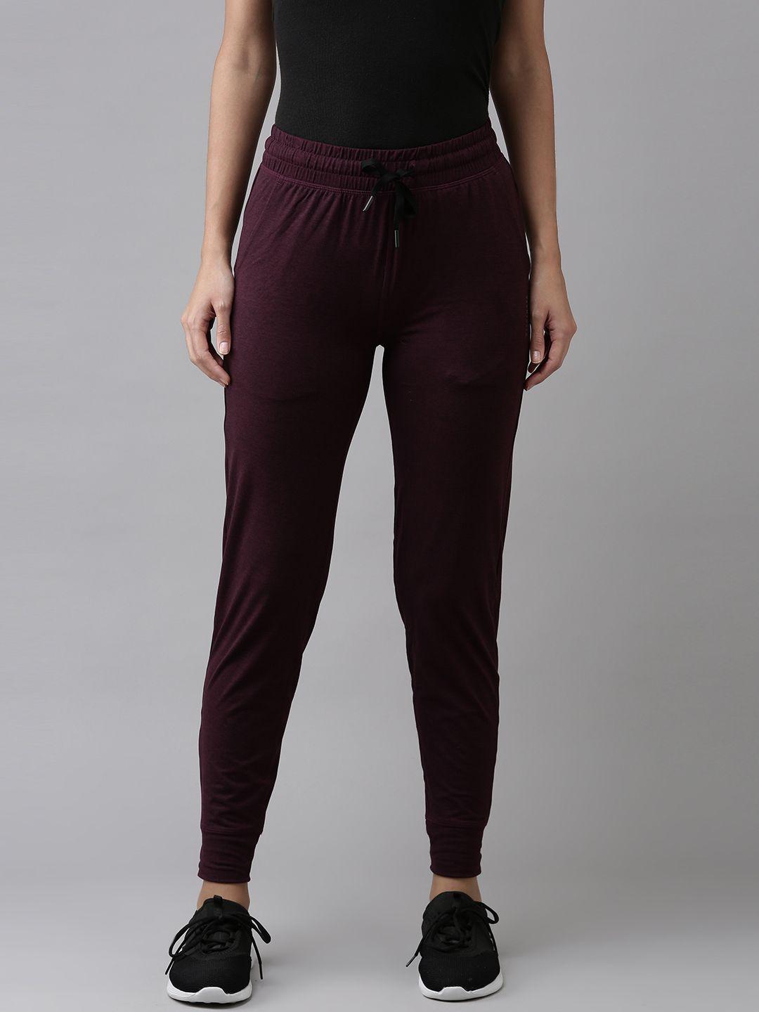 van heusen women maroon solid joggers