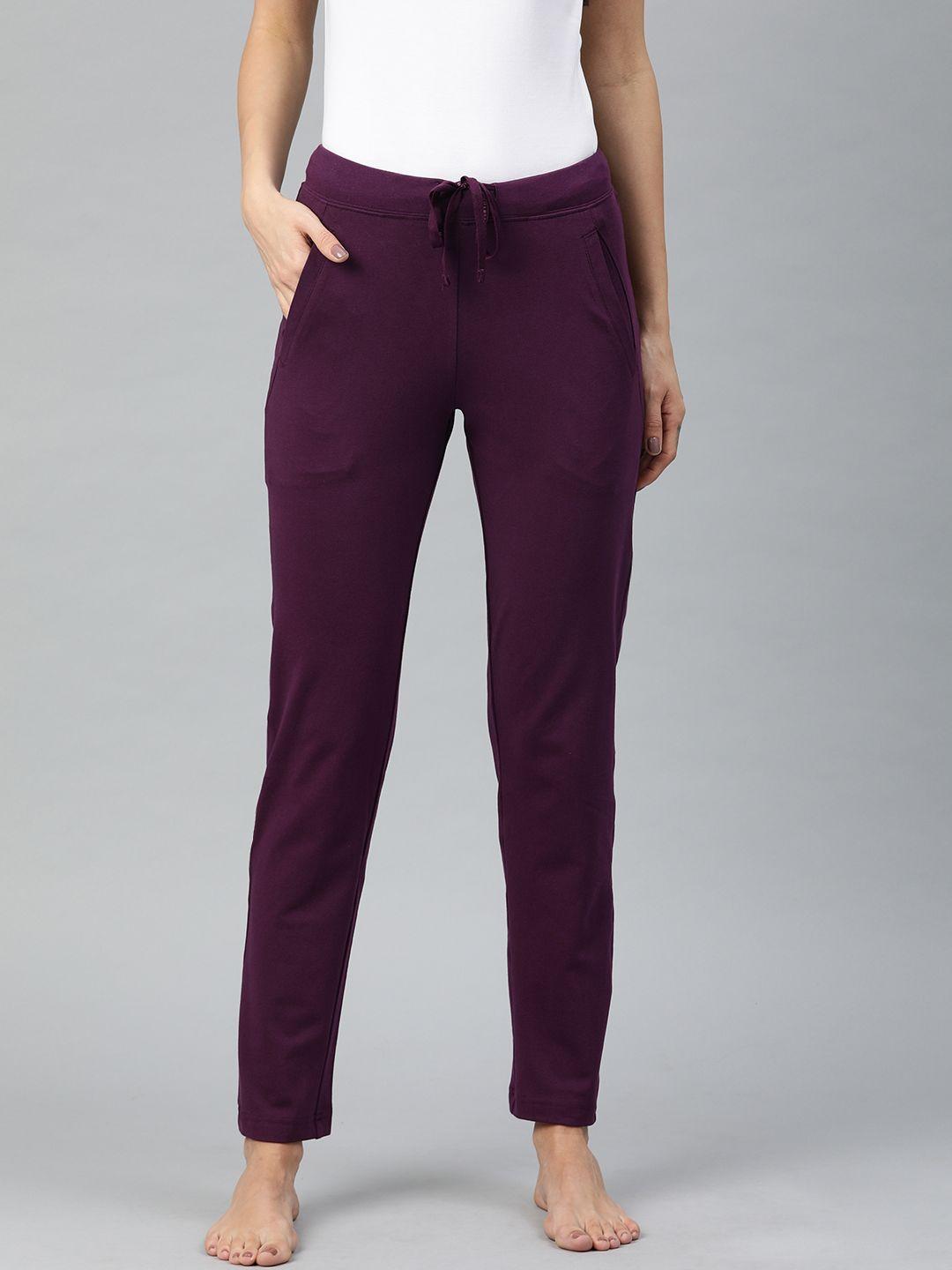 van heusen women potent purple solid smart tech easy stain release lounge pants