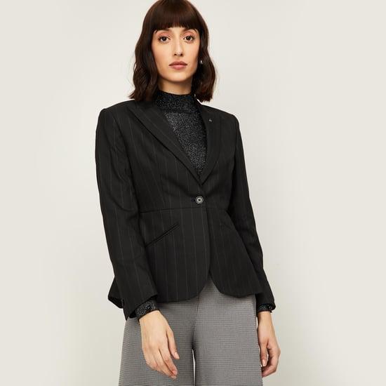 van heusen women striped full sleeves blazer