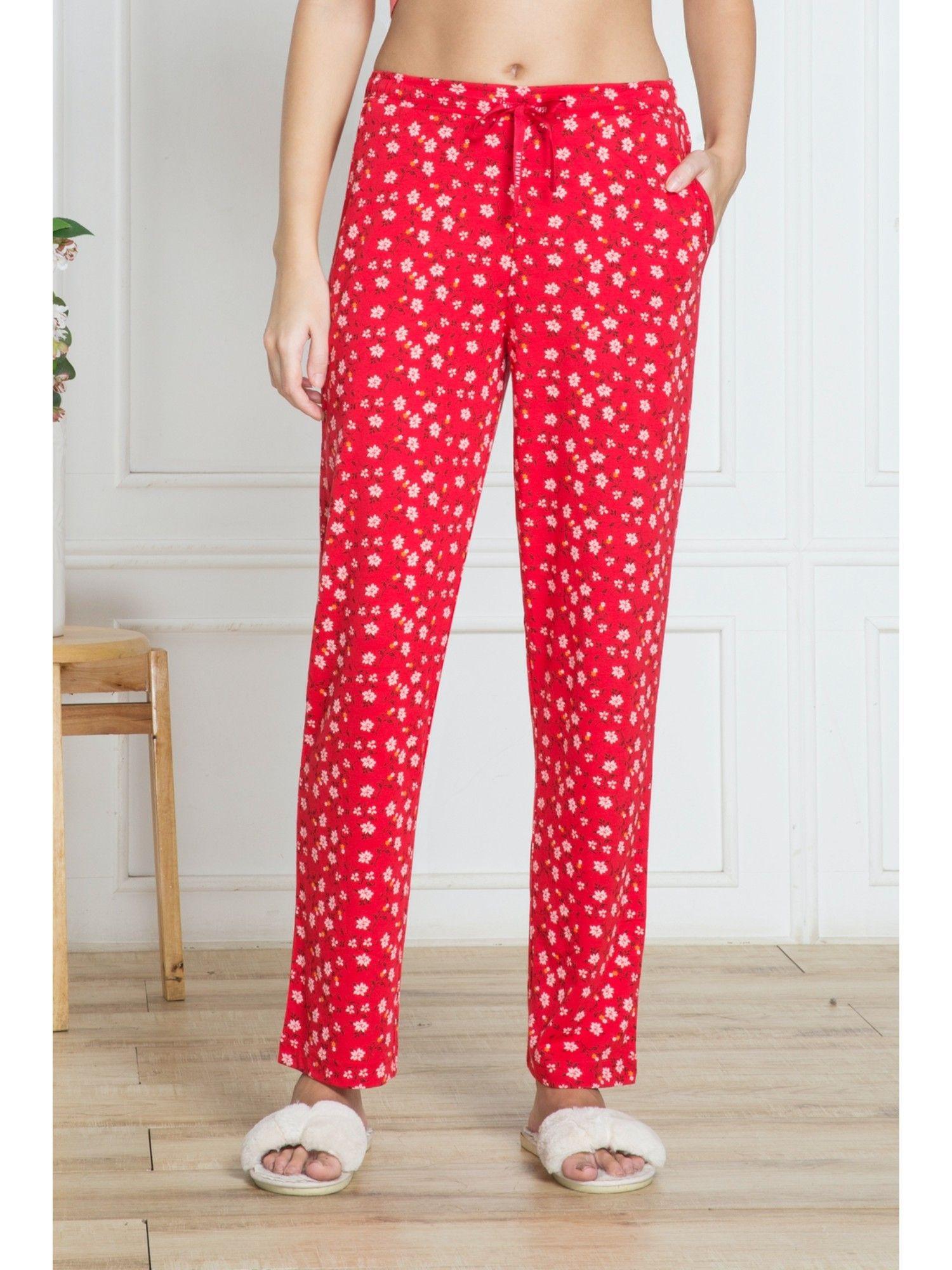 van heusen women superior drape & ultra soft lounge pants - red