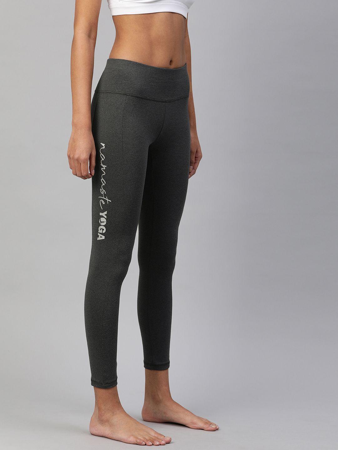 van heusen women yoga spirit cropped tights with print detail