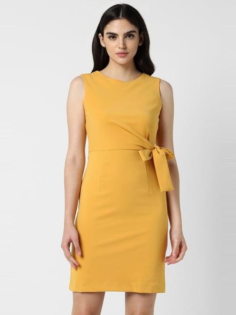 van heusen yellow formal bodycon dress