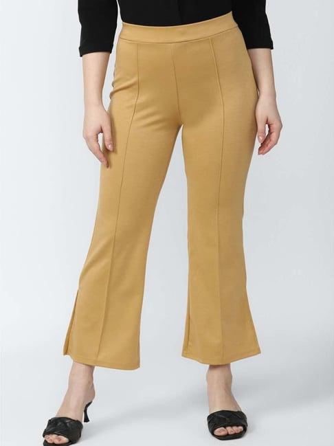 van heusen yellow high rise trousers