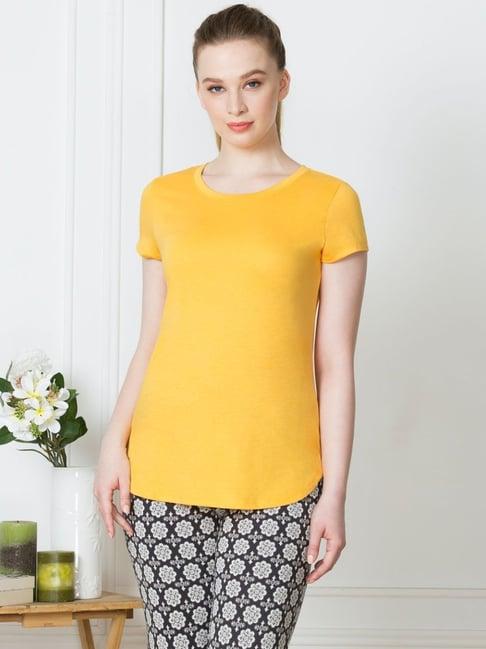 van heusen yellow regular fit t-shirt