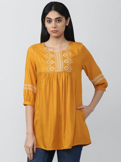 van heusen yellow tunic