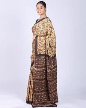 vanaspati handblock print modal silk saree