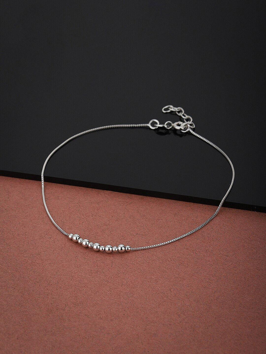 vanbelle 925 sterling silver rhodium-plated anklet