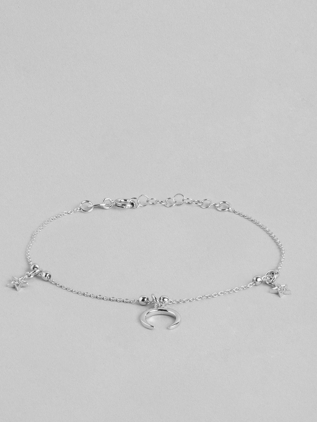 vanbelle women 925 sterling silver cubic zirconia rhodium-plated link bracelet
