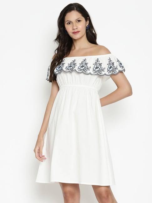 vanca eco white embroidered dress