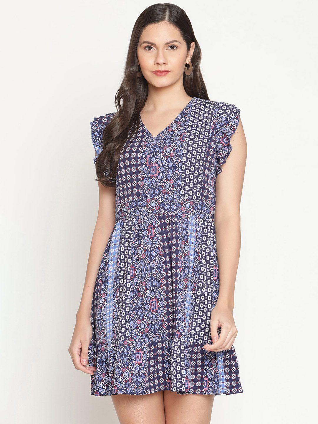 vanca eco blue floral dress