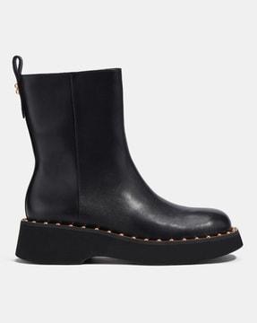 vanesa chunky boots with zip-up closure
