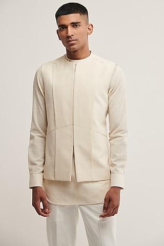 vanilla handloom cotton jawahar jacket