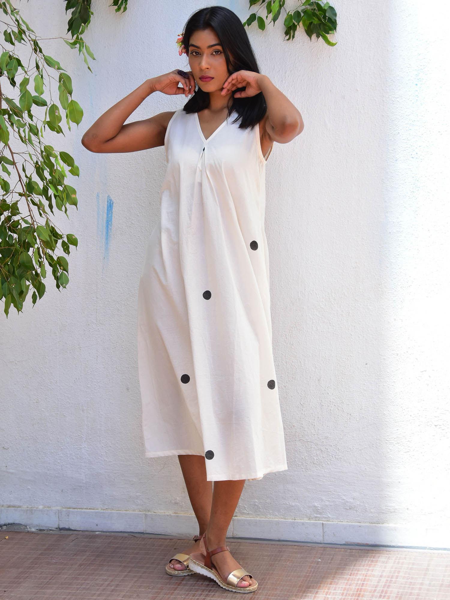 vanilla moon lunar lace handblock printed cotton dress