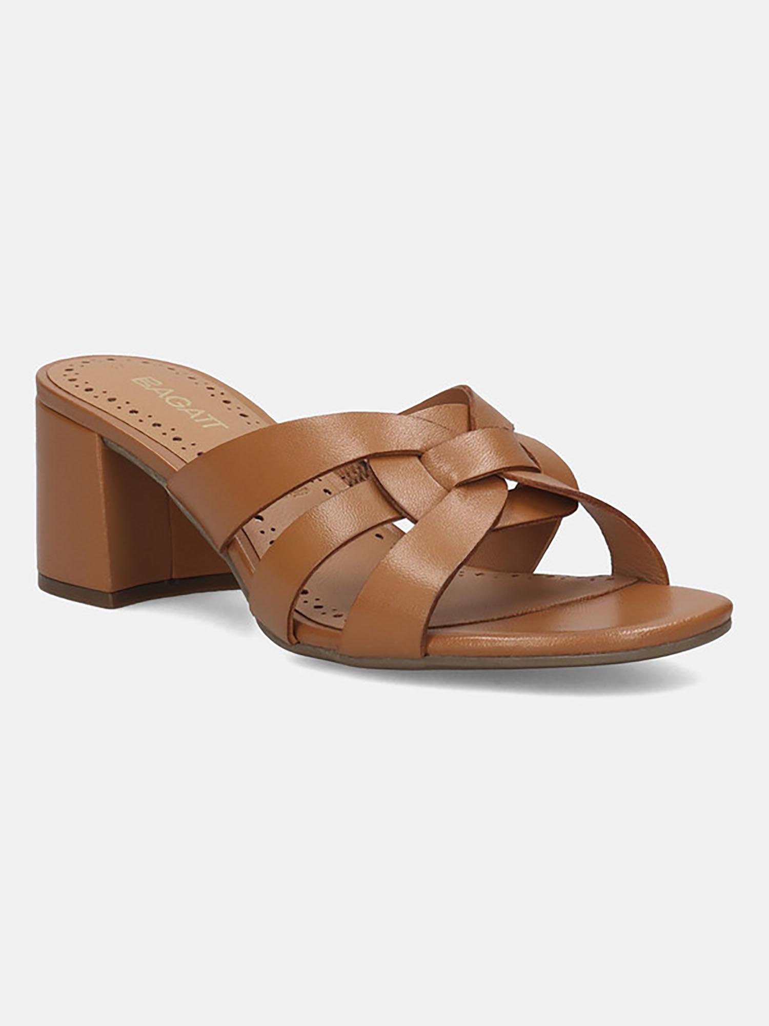 vanita brown leather women's sandals